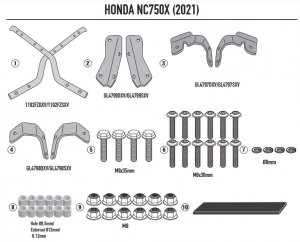 GIVI STELAŻ KUFRA CENTRALNEGO BEZ PŁYTY HONDA NC 7