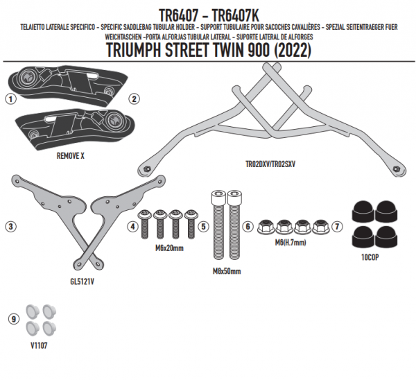 GIVI STELAŻ SAKW BOCZNYCH SERII REMOVE-X TRIUMPH S