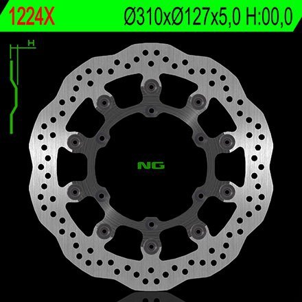 NG1224X TARCZA HAMULCOWA KTM 450/525/560 SMR, HUSQVARNA (310X127X5) (6X6,5MM)