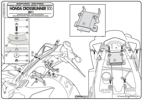 Kappa KZ1104 Stelaż centralny Honda Crossrunner 800 (2011)