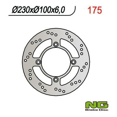 NG175 TARCZA HAMULCOWA KAWASAKI ZEPHYR 750 92-97 (230x100x6)