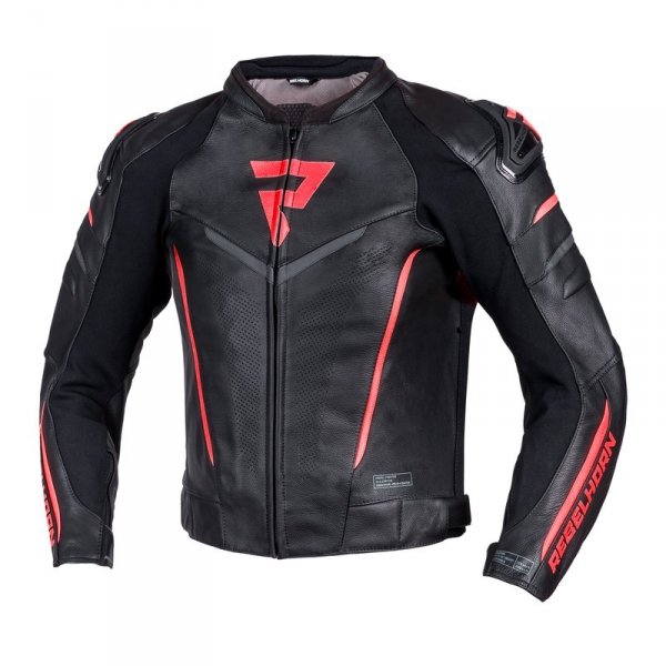 REBELHORN KURTKA SKÓRZANA FIGHTER BLACK/FLO RED