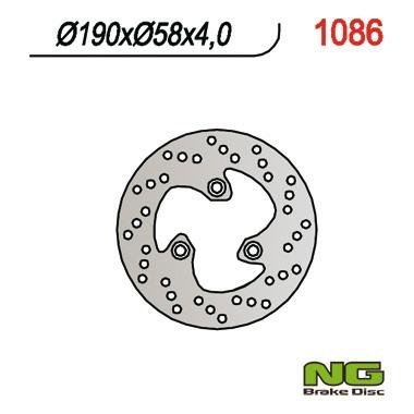 NG1086 TARCZA HAMULCOWA YAMAHA 125 MAJESTY 01-08 (190x58x4 / 3,7 / 3,7)