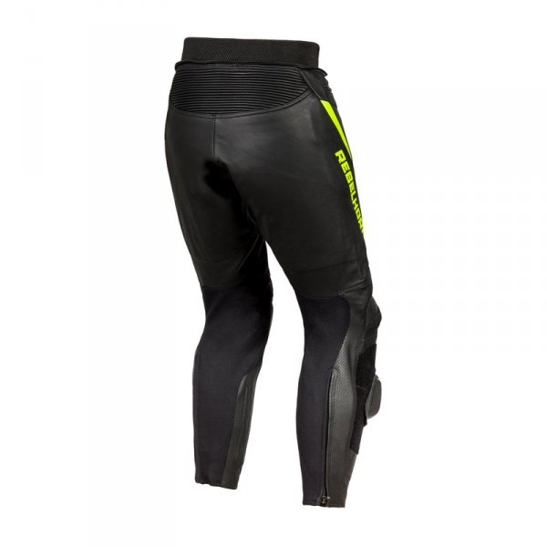REBELHORN SPODNIE SKÓRZANE FIGHTER BLACK/FLO YELLO
