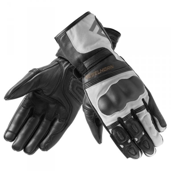 REBELHORN RĘKAWICE SKÓRZ.  PATROL LONG BLACK/GREY