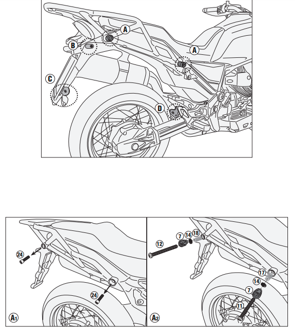 GIVI STELAŻ KUFRÓW ONE-FIT CAM  MOTO GUZZI V85 TT