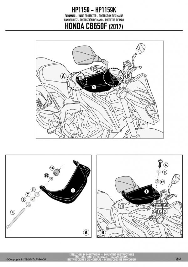 GIVI HP1159 DODATKOWE HANDBARY HONDA CB 650F (17>18)