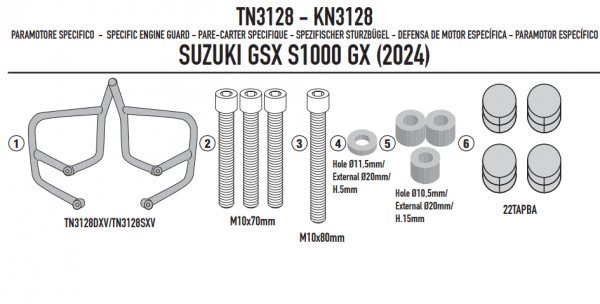 KAPPA GMOLE OSŁONY SILNIKA SUZUKI GSX S 1000 GX 24