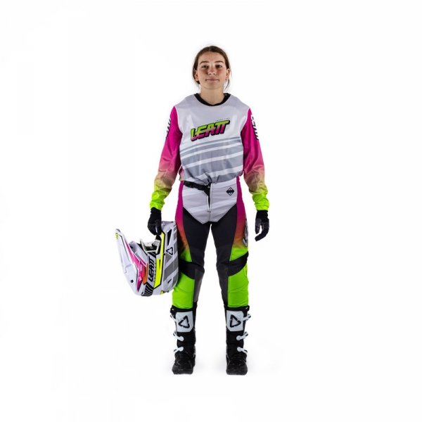 Strój offroadowy bluza i spodnie junior Leatt Ride Kit 3.5 Retro Pink