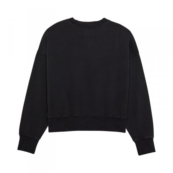FOX BLUZA LADY WORDMARK OVERSIZED FLEECE CREW BLAC