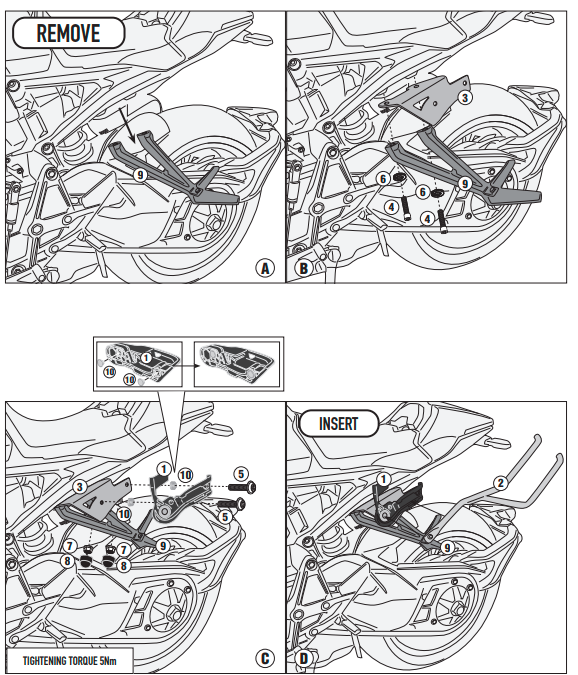 GIVI STELAŻ SAKW BOCZNYCH REMOVE-X HONDA CB 1000 R