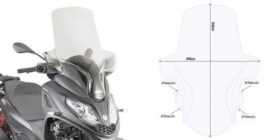 GIVI D5614ST SZYBA PRZEŻROCZYSTA 84 x 69 PIAGGIO