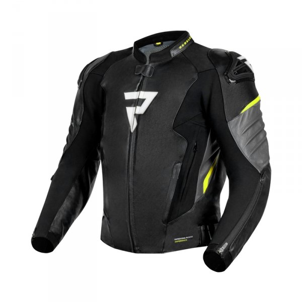 REBELHORN KURTKA SKÓRZANA VELOCE BLACK/GREY/FL YEL
