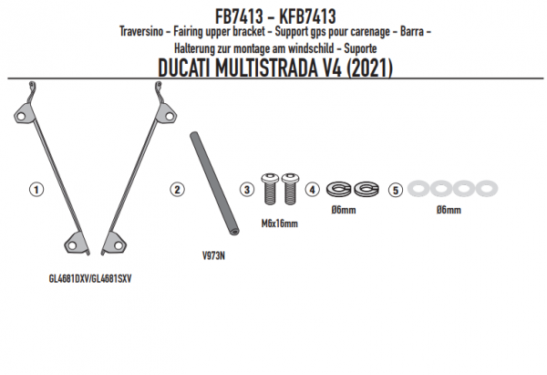 GIVI POPRZECZKA DO MONTAŻU GPS / SMART  DUCATI MUL