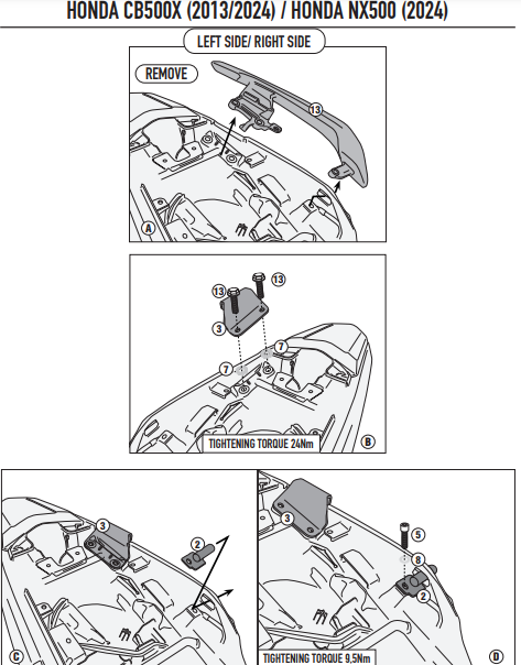 KAPPA STELAŻ KUFRA CENTRALNEGO MONOLOCK HONDA CB 5