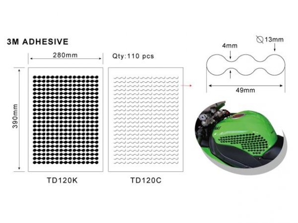 Ochronne Naklejki na Zbiornik Keiti Black 110-Elem