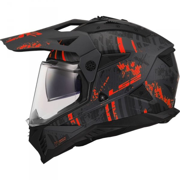 LS2 KASK ADVENTURE MX702 PIONEER II CRAZY BLAC RED