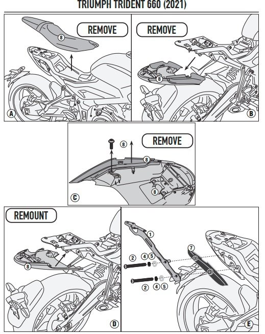 GIVI STELAŻ SAKW BOCZNYCH EASYLOCK TRIUMPH TRIDENT