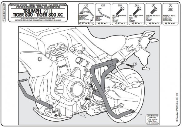Kappa KN6401 Gmole Silnika Triumph Tiger 800/800Xc