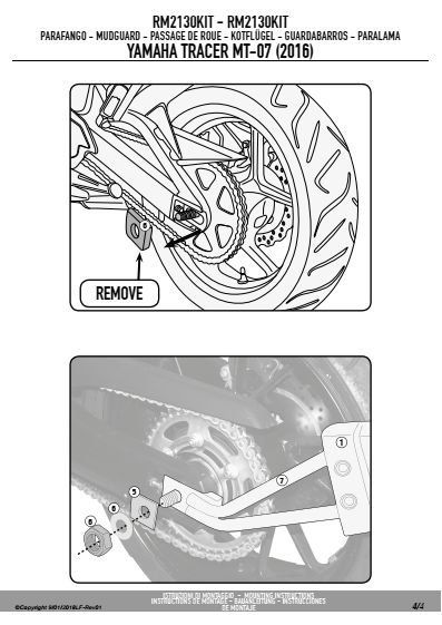 KAPPA RM2130KIT MOCOWANIE BŁOTNIKA KRM02 YAMAHA MT-07