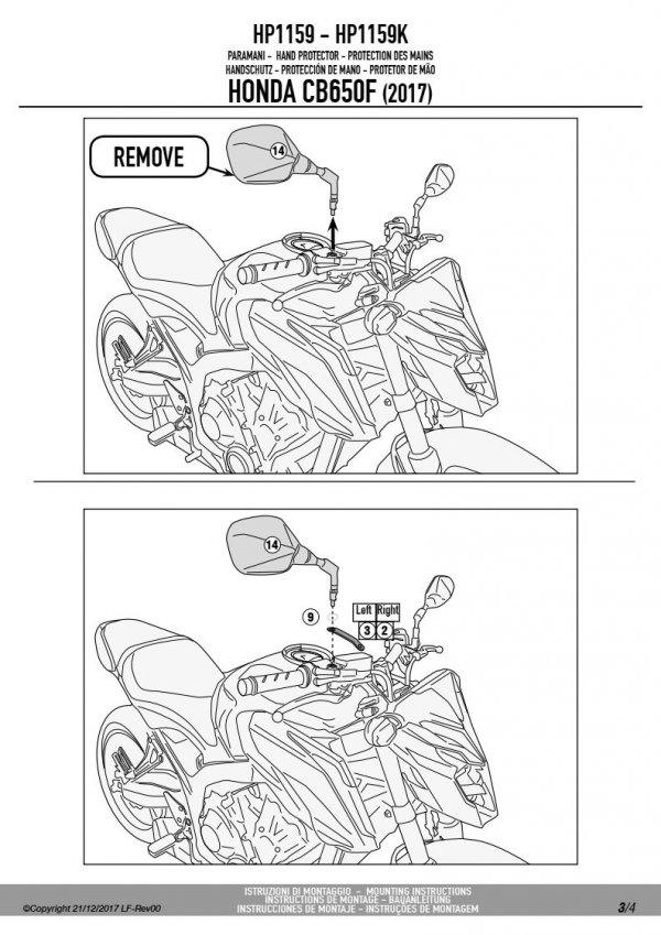 GIVI HP1159 DODATKOWE HANDBARY HONDA CB 650F (17>18)