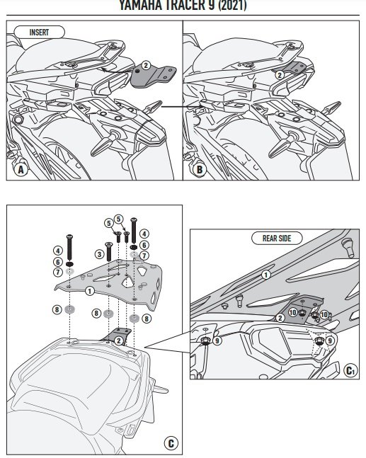 KAPPA STELAŻ KUFRA CENTRALNEGO YAMAHA TRACER 9(21)