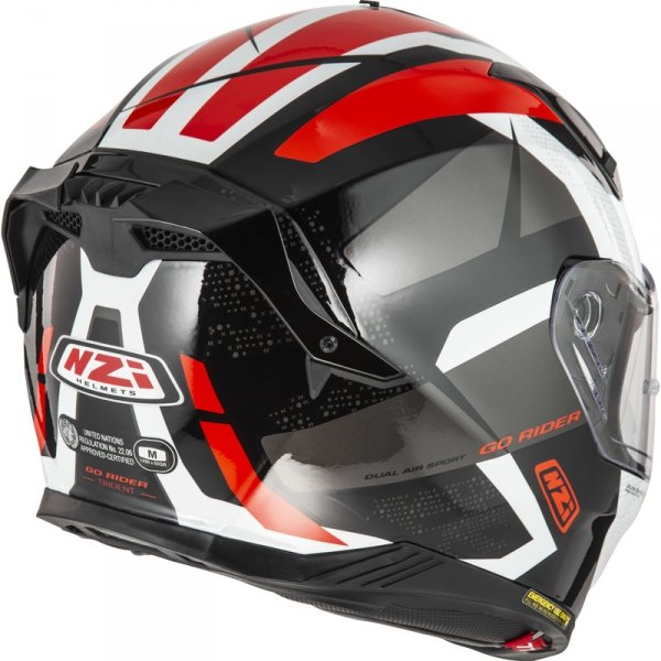 Kask Motocyklowy NZI Go Rider Stream Duo Trident Black Grey Red