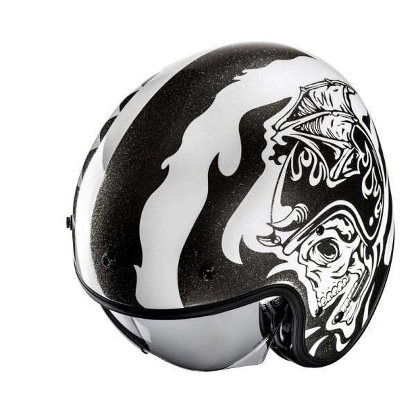 HJC KASK OTWARTY V31 FLAME WHITE/BLACK