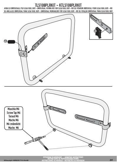 GIVI TL5108PLRKIT KIT MONTAŻOWY S250 DO PLR5108 BMW R