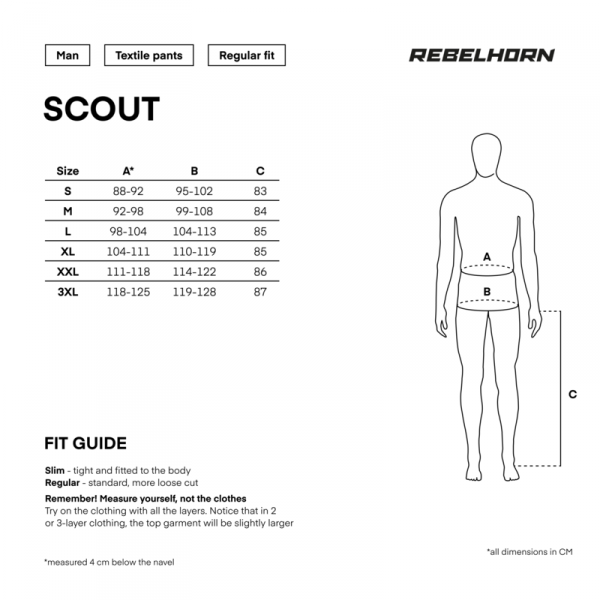 REBELHORN SPODNIE MOTOCYKLOWE TEKSTYLNE SCOUT BLAC