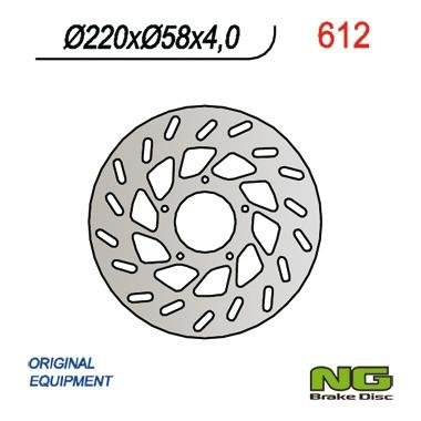 NG612 TARCZA HAMULCOWA PIAGGIO/ GILERA/DERBI/KYMCO/PGO (220x58x4)