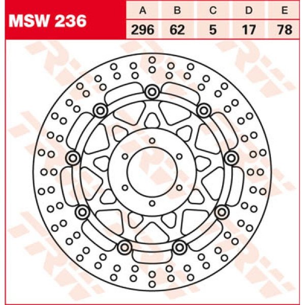 TRW Tarcza hamulcowa TRW MSW236 HONDA CBR, GL 1800