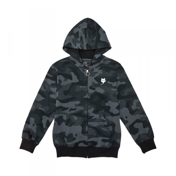 FOX BLUZA Z KAPTUREM ZAMEK JUNIOR HEAD BLACK CAMO