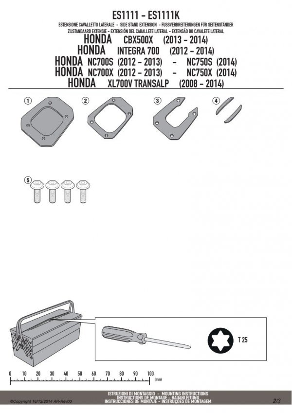 GIVI ES1111 POSZERZENIE STOPKI HONDA CBX, INTEGRA 700
