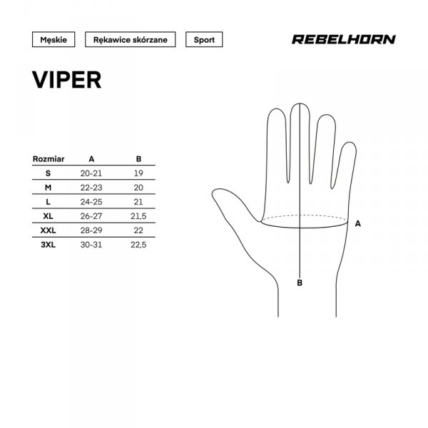 REBELHORN RĘKAWICE SKÓRZANE VIPER BLACK/GRE/FL YEL