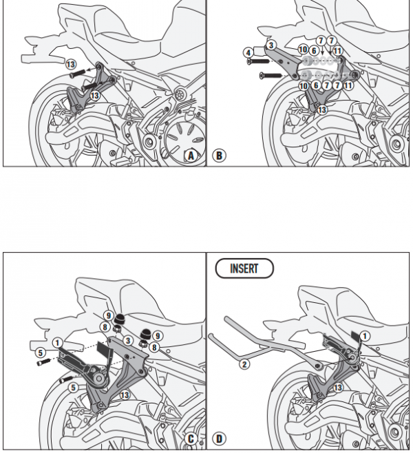 KAPPA STELAŻ POD TORBY (SAKWY) BOCZNE KAWASAKI Z 6