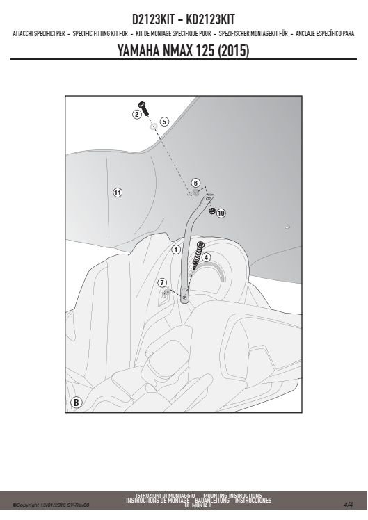 GIVI D2123KIT MOCOWANIE SZYBY 2123DT