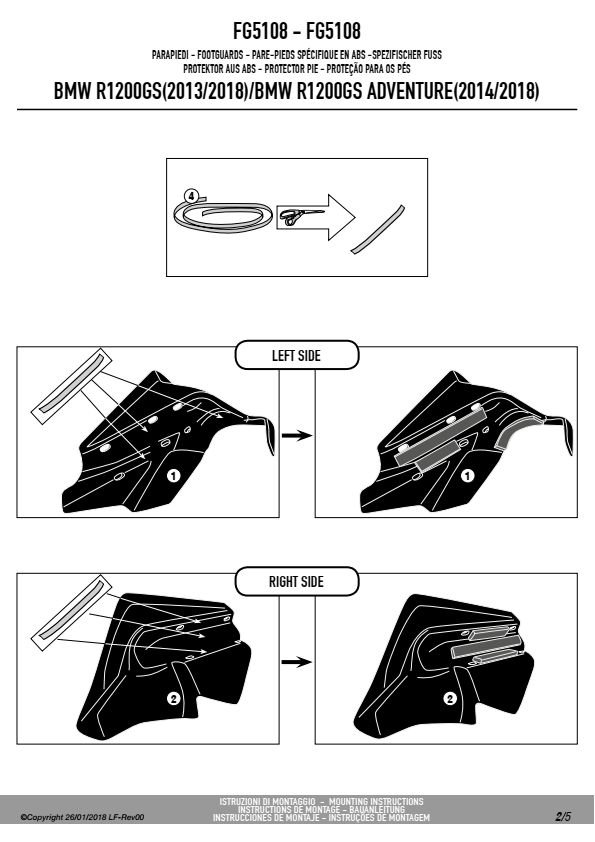 GIVI FG5108 OCHRANIACZ STOPY BMW R 1200 GS/Adventure