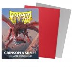 Dragon Shield Sleeves - Standard size - Matte Dual - Crimson & Silver (100 Sleeves)