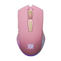 Mysz bezprzewodowa Defender PANDORA GM-502 optyczna 3200dpi różowa RGB AKUMULATOR 7 przycisków Gaming bezklikowa silent - POSERWI 