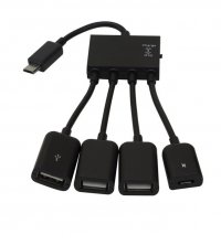 Hub Micro USB 3 porty USB + 1 MicroUSB Zasilanie 
