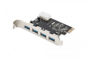 Kontroler USB 3.0 Digitus PCIe, 4x USB 3.0, Chipset VL805