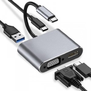 Stacja dokująca IBOX IUHCHDVGA Hub USB Typ-C 4w1 USB 3.0 + PD 100W + HDMK 4k30Hz + VGA FullHD