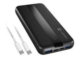 Powerbank Natec Trevi Slim Q V2 10000Mah PD USB-C 20W + USB-A 18W + Kabel USB-C - USB-C - USZ OPAK