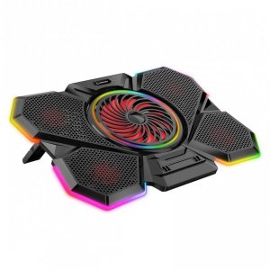 Podstawka chłodząca Rampage S47 pod laptop 12-17 COOLFLOW RGB regulowana czarna