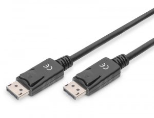 Kabel DisplayPort DIGITUS z zatrzaskami 1080p 60Hz FHD Typ DP/DP M/M czarny 15m