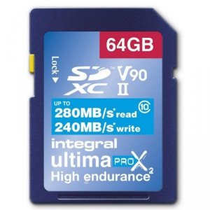 Karta pamięci SDXC INTEGRAL UltimaPro X2 280/240MB UHS II V90 64GB