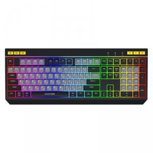 Klawiatura przewodowa Hator ICEFALL HTK401US podświetlana gaming programowalna czarno-szara