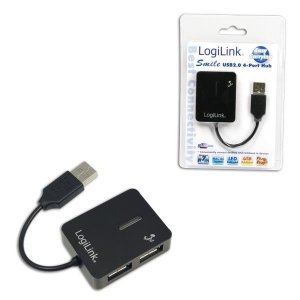 Hub USB 4xUSB 2.0, czarny, LogiLink UA0139
