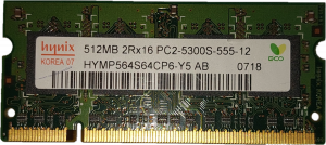 Używany RAM DDR2  512MB 667MHz CL5 HYMP564S64CP6-Y5